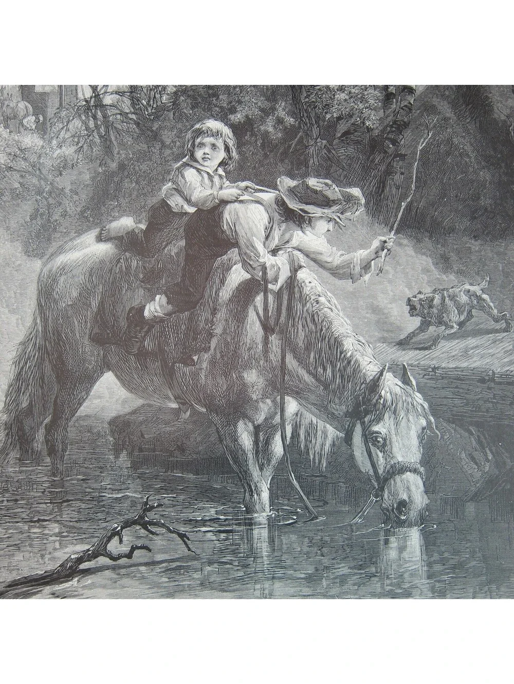 Antique 1874 Wood Engraving Print Coming From the Forge John S. Davis The Aldine